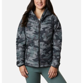 Columbia Ženske Jakne - Powder Lite Hooded Crne Maskirne | TEDV-53716